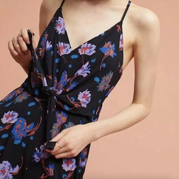 Anthropologie Moulinette Soeurs Sz L Willa Tie-Waist Jumpsuit‎ Women Boho Floral - Picture 5 of 16
